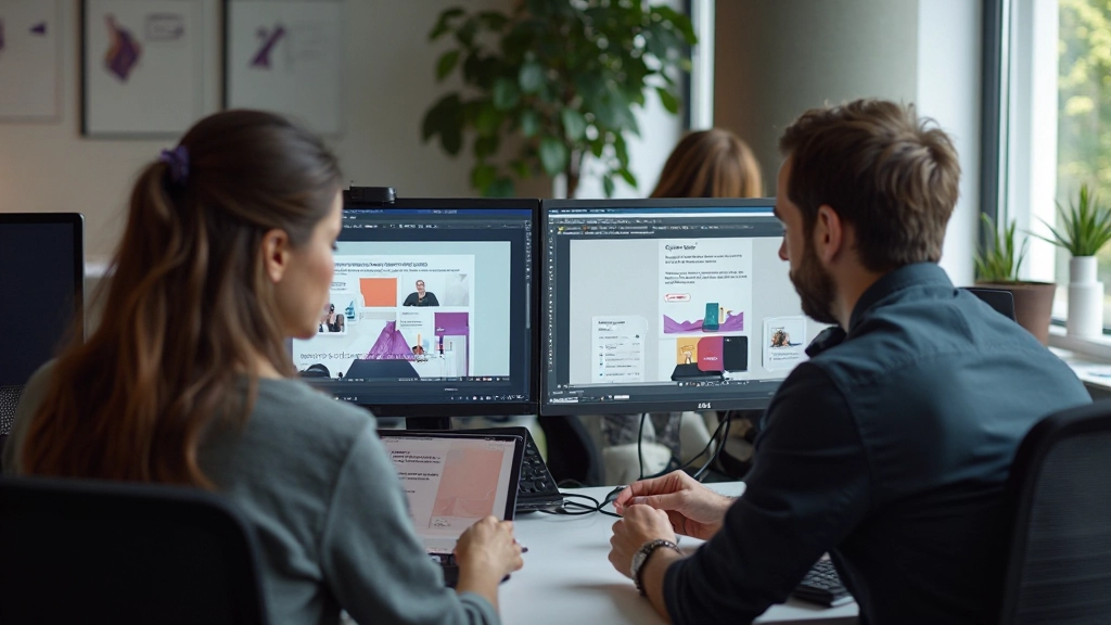 Meerdere ontwerpers collaboreren in Figma op hetzelfde bestand met cursors zichtbaar